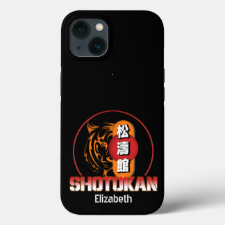 Shotokan Karate Tiger and Japanese Kanji Your Name iPhone 13 Case