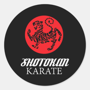 Shotokan Karate Tiger Graphic Martial Arts T Shirt Classic Round Sticker