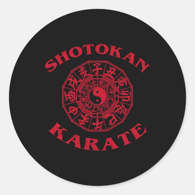 Shotokan Karate Zodiac Circle  Classic Round Sticker (Front)