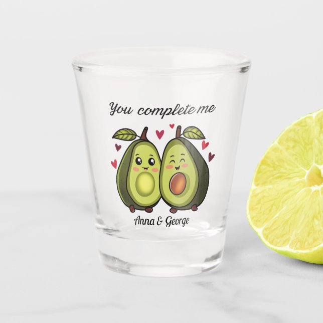  Shots avocado love customizable Shot Glass (Front)