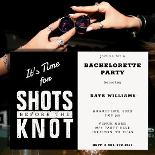 Shots Before the Knot Bachelorette Party Invitation