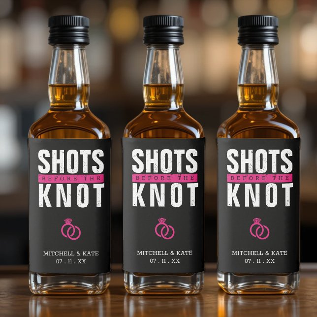 Shots Before the Knot Black Bachelorette Party Liquor Bottle Label (Shots Before the Knot Black Bachelorette Party Liquor Bottle Label
)