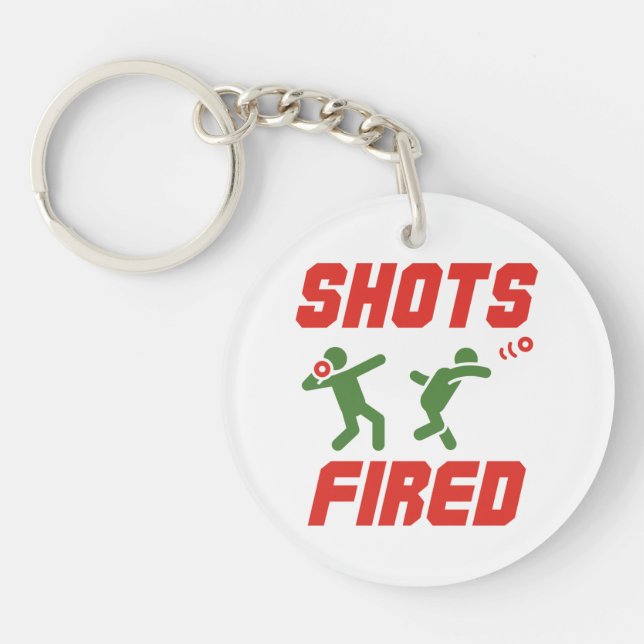 Shots Fired Funny Shot Put Track and Field Key Ring (Front)