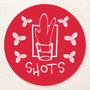 Shots & Holly Christmas Coaster