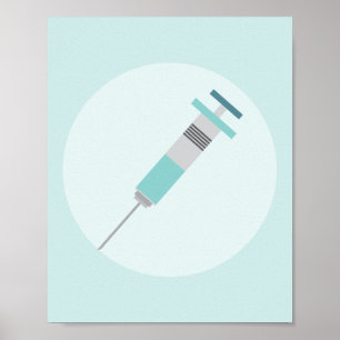 Shots, Immunizations Medical Graphic Art Poster