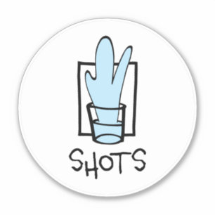 Shots Round Custom-Cut Vinyl Sticker