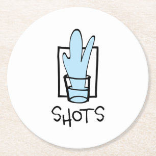 Shots Round Paper Coasters