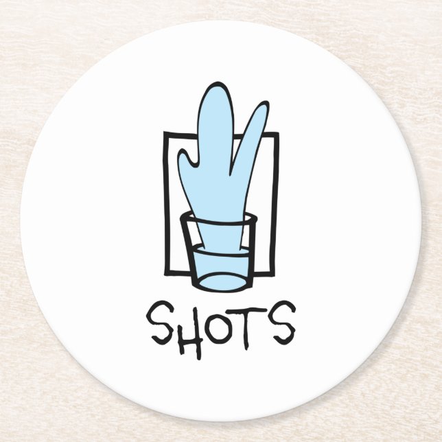 Shots Round Paper Coasters (Front)
