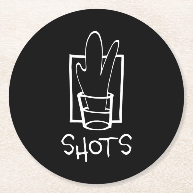 Shots Round Paper Coasters (Front)