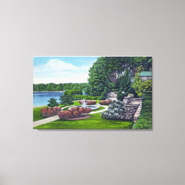 Shotwell Memorial Park and Lake View Canvas Print (Front)