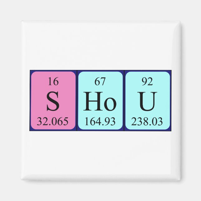 Shou periodic table name magnet (Front)