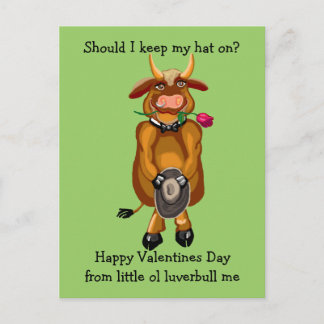 Should I keep my hat on? Holiday Postcard