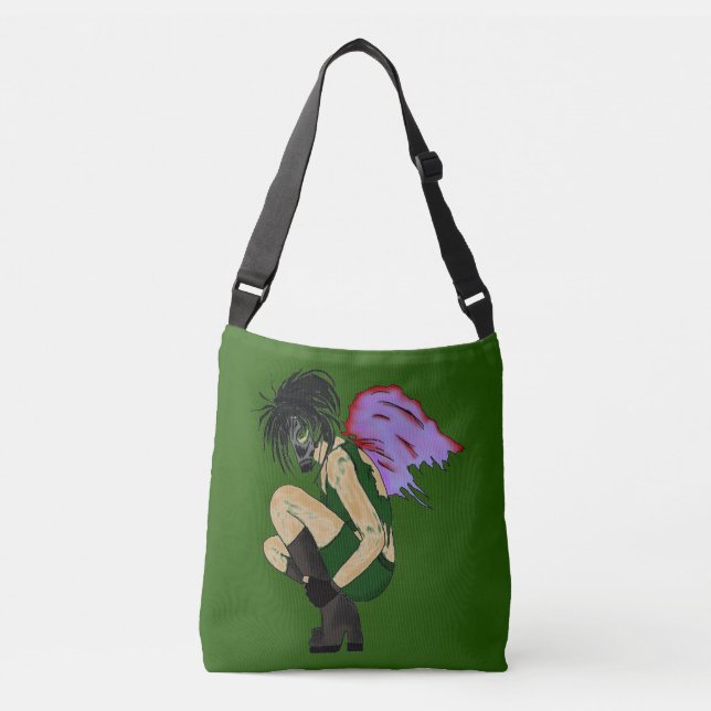 SHOULDER BAG GRUNGE STEAMPUNK GAS MASK ANGEL (Front)