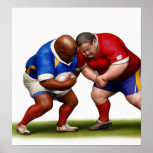 Shoulder Charge - Rugby Art Print