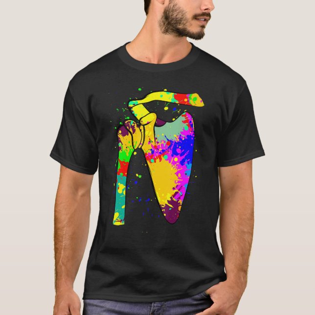 Shoulder Joint Art Paint Surgery Glenohumeral Arth T-Shirt (Front)