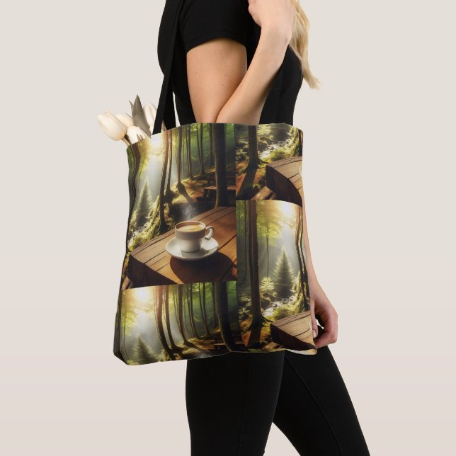 Shoulder Shell Printed Tote Bag (Close Up)