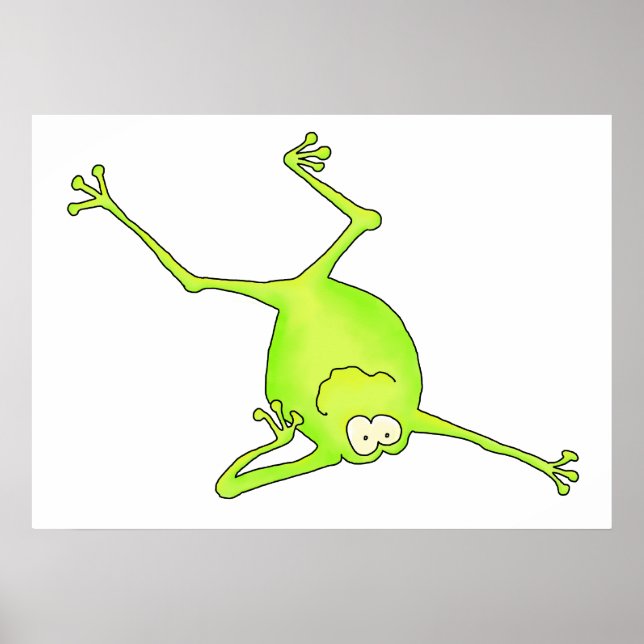 Shoulder Stand Yoga Frog Art Print (Front)