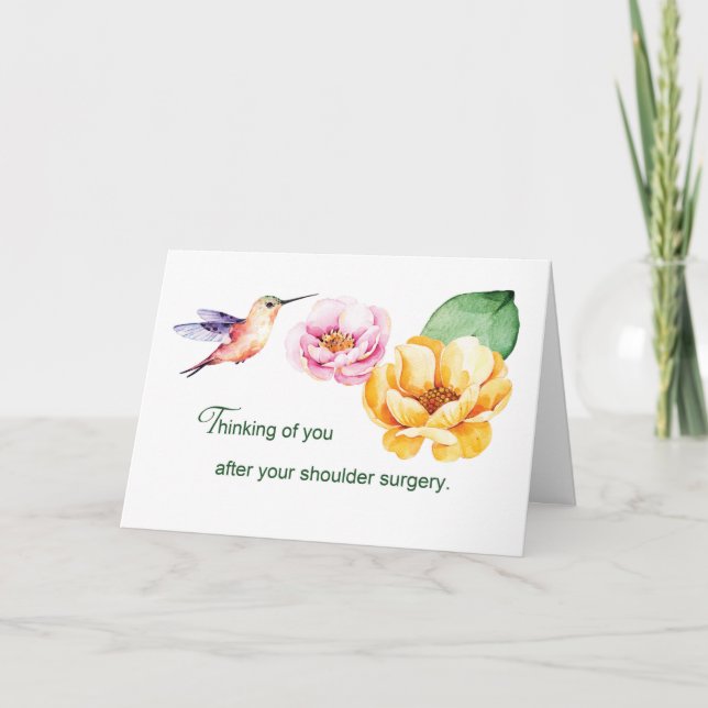 Shoulder Surgery Thinking of You Flowers  Card (Front)