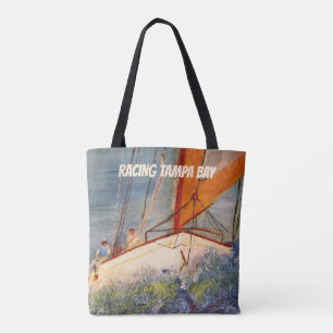 Shoulder Tote Bag - Sailboat Racing