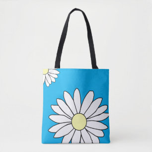 Shoulder Tote Bag - Summer Daisy Blue