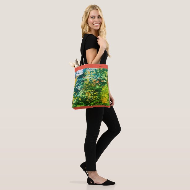 Shoulder Tote "Green Meadow" (On Model)