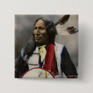 Shout At Oglala Sioux 1899 Indian Vintage 15 Cm Square Badge