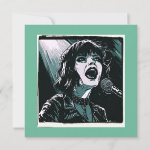 Shout It Out Loud Punk Rocker Retro Vintage Teal