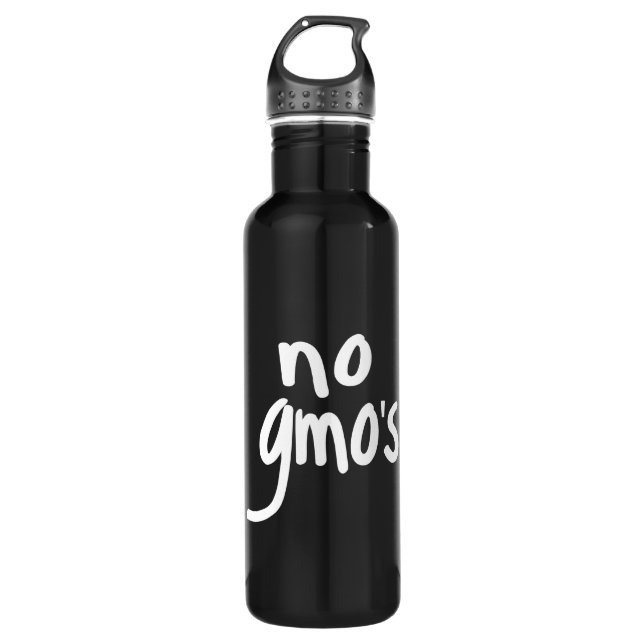 Shout No GMO's Protect our Food Black 710 Ml Water Bottle (Front)