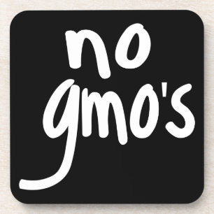 Shout No GMO's Protect our Food Black Coaster