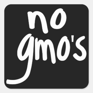 Shout No GMO's Protect our Food Black Square Sticker