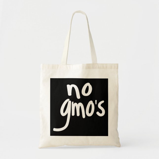 Shout No GMO's Protect our Food Black Tote Bag (Front)