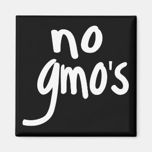 Shout No GMO's Protect our Food on Black Magnet