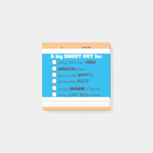 Shout out employee recognition post-it award notes
