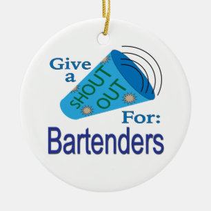 Shout Out for Bartenders Ceramic Tree Decoration