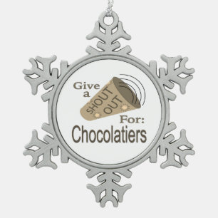 Shout Out for Chocolatiers Snowflake Pewter Christ Christmas Ornament