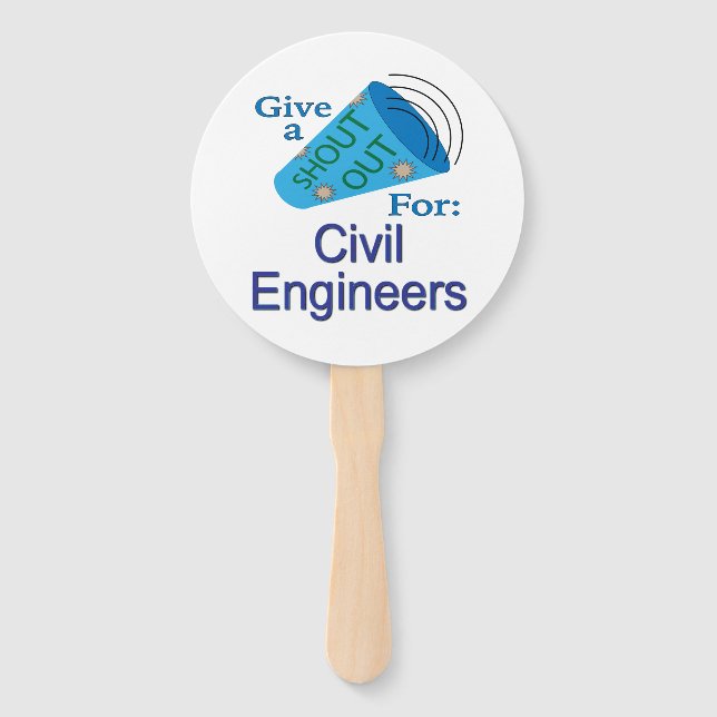 Shout Out for Civil Engineers  Hand Fan (Front)