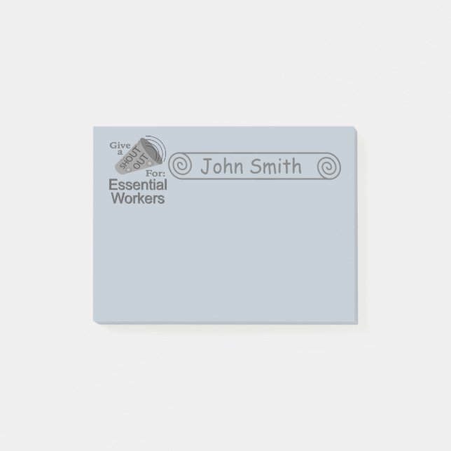 Shout Out for Essential Workers 4x3 Post-it Notes (Front)