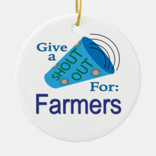 Shout Out for Farmers Ceramic Tree Decoration