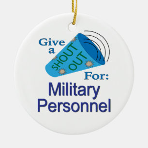 Shout Out for Military Personnel Ceramic Tree Decoration