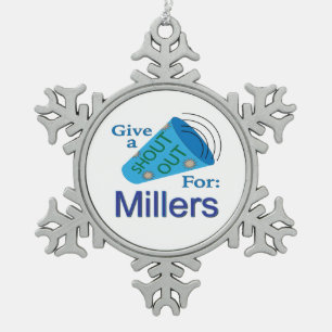 Shout Out for Millers Snowflake Pewter Christmas Ornament