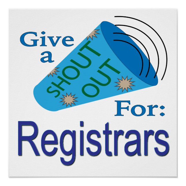Shout Out for Registrars Poster (Front)