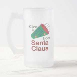 Shout Out for Santa Claus Frosted Glass Beer Mug