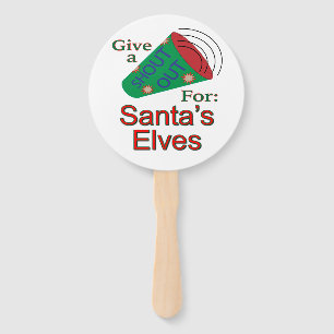 Shout Out for Santa's Elves Hand Fan