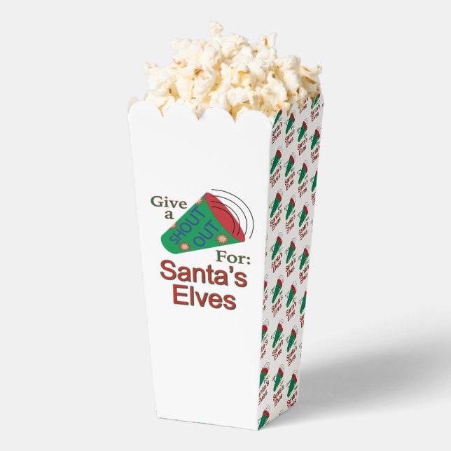 Shout Out for Santa's Elves Popcorn  Favour Box (Popped)