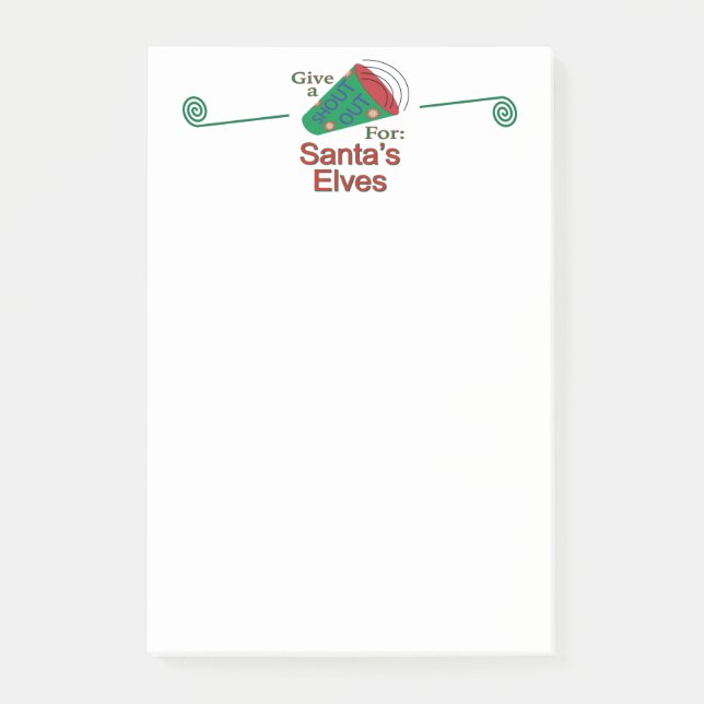 Shout Out for Santa's Elves Post-it Notes (Front)