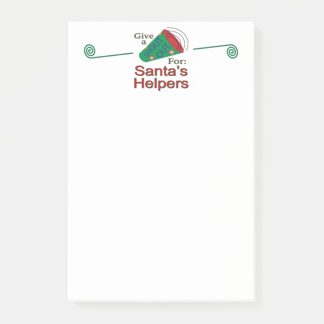 Shout Out for Santa's Helpers Post-it Notes (Front)