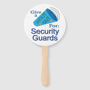 Shout Out for Security Guards Hand Fan