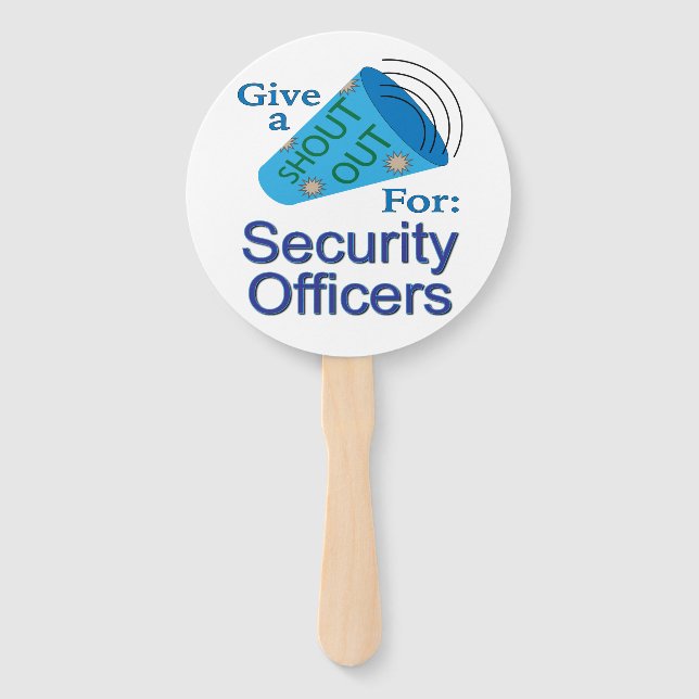 Shout Out for Security Officers Hand Fan (Front)