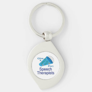 Shout Out for Speech Therapists Key Ring