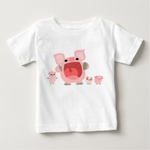 Shouting Cartoon Pigs Baby T-shirt